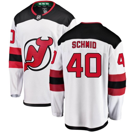Akira Schmid Youth Fanatics Branded New Jersey Devils Breakaway White Away Jersey