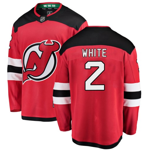 Colton White Youth Fanatics Branded New Jersey Devils Breakaway White Red Home Jersey