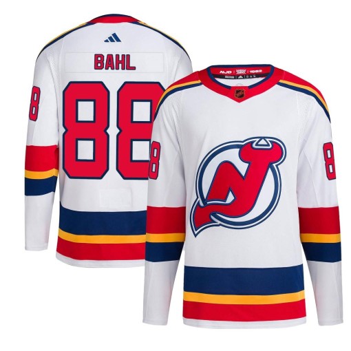 Kevin Bahl Youth Adidas New Jersey Devils Authentic White Reverse Retro 2.0 Jersey