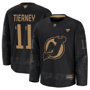 Chris Tierney Youth Fanatics New Jersey Devils Premium Black 2024 Military Appreciation Practice Jersey