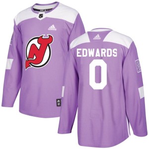 Ethan Edwards Youth Adidas New Jersey Devils Authentic Purple Fights Cancer Practice Jersey