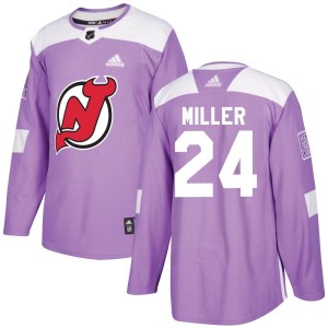Colin Miller Youth Adidas New Jersey Devils Authentic Purple Fights Cancer Practice Jersey