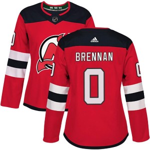 Tyler Brennan Women's Adidas New Jersey Devils Authentic Red Home Jersey