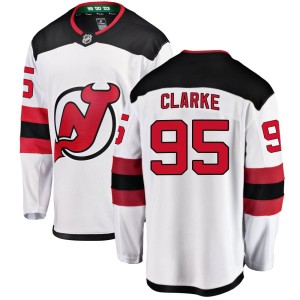 Graeme Clarke Men's Fanatics Branded New Jersey Devils Breakaway White Away Jersey