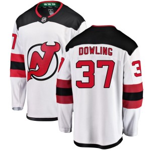 Justin Dowling Men's Fanatics Branded New Jersey Devils Breakaway White Away Jersey