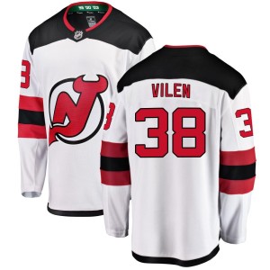 Topias Vilen Youth Fanatics Branded New Jersey Devils Breakaway White Away Jersey