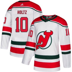 Alexander Holtz Men's Adidas New Jersey Devils Authentic White Alternate Jersey