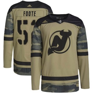 Cal Foote Youth Adidas New Jersey Devils Authentic Camo Military Appreciation Practice Jersey