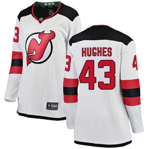Luke Hughes Women's Fanatics Branded New Jersey Devils Breakaway White Away Jersey