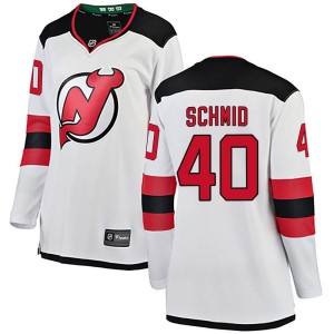 Akira Schmid Women's Fanatics Branded New Jersey Devils Breakaway White Away Jersey