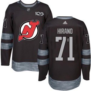 Yushiroh Hirano Youth New Jersey Devils Authentic Black 1917-2017 100th Anniversary Jersey