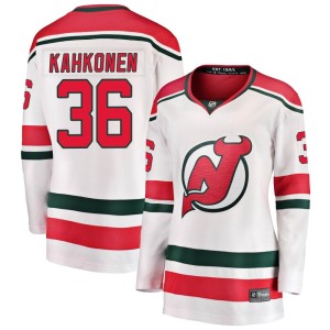 Kaapo Kahkonen Women's Fanatics Branded New Jersey Devils Breakaway White Alternate Jersey