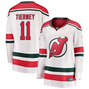 Chris Tierney Women's Fanatics Branded New Jersey Devils Breakaway White Alternate Jersey