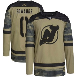 Ethan Edwards Men's Adidas New Jersey Devils Authentic Camo Military Appreciation Practice Jersey