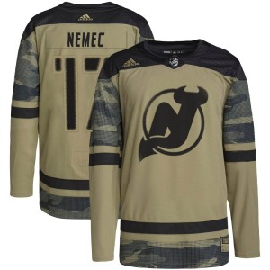 Simon Nemec Men's Adidas New Jersey Devils Authentic Camo Military Appreciation Practice Jersey