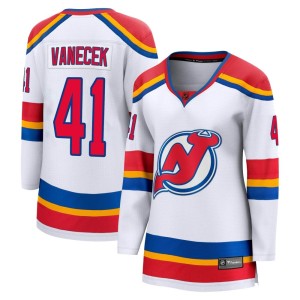 Vitek Vanecek Women's Fanatics Branded New Jersey Devils Breakaway White Special Edition 2.0 Jersey