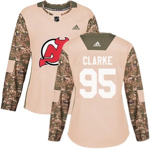 Graeme Clarke Women's Adidas New Jersey Devils Authentic Camo Veterans Day Practice Jersey