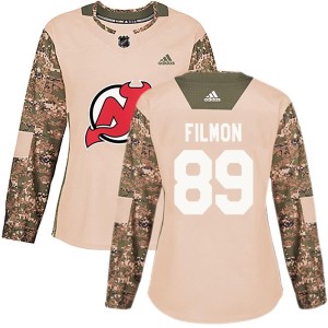 Josh Filmon Women's Adidas New Jersey Devils Authentic Camo Veterans Day Practice Jersey