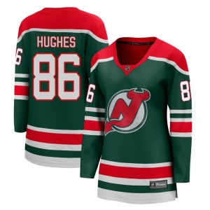 Jack Hughes Women's Fanatics Branded New Jersey Devils Breakaway Green 2020/21 Special Edition Jersey