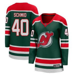 Akira Schmid Women's Fanatics Branded New Jersey Devils Breakaway Green 2020/21 Special Edition Jersey