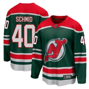 Akira Schmid Men's Fanatics Branded New Jersey Devils Breakaway Green 2020/21 Special Edition Jersey