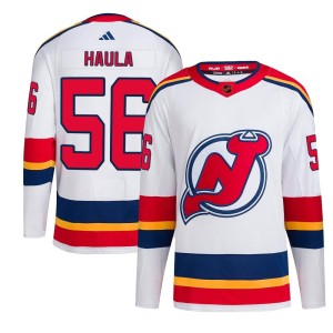 Erik Haula Men's Adidas New Jersey Devils Authentic White Reverse Retro 2.0 Jersey