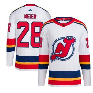 Timo Meier Men's Adidas New Jersey Devils Authentic White Reverse Retro 2.0 Jersey