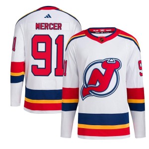 Dawson Mercer Men's Adidas New Jersey Devils Authentic White Reverse Retro 2.0 Jersey