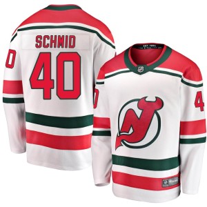 Akira Schmid Youth Fanatics Branded New Jersey Devils Breakaway White Alternate Jersey