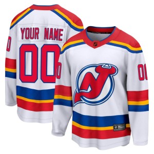 Custom Youth Fanatics Branded New Jersey Devils Breakaway White Custom Special Edition 2.0 Jersey
