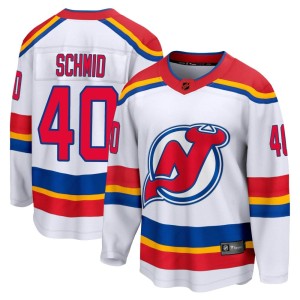 Akira Schmid Youth Fanatics Branded New Jersey Devils Breakaway White Special Edition 2.0 Jersey